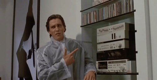 smug dude gestures at stereo presumably playing his awesome music selection