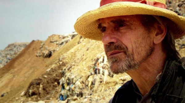 Jeremy Irons in a landfill