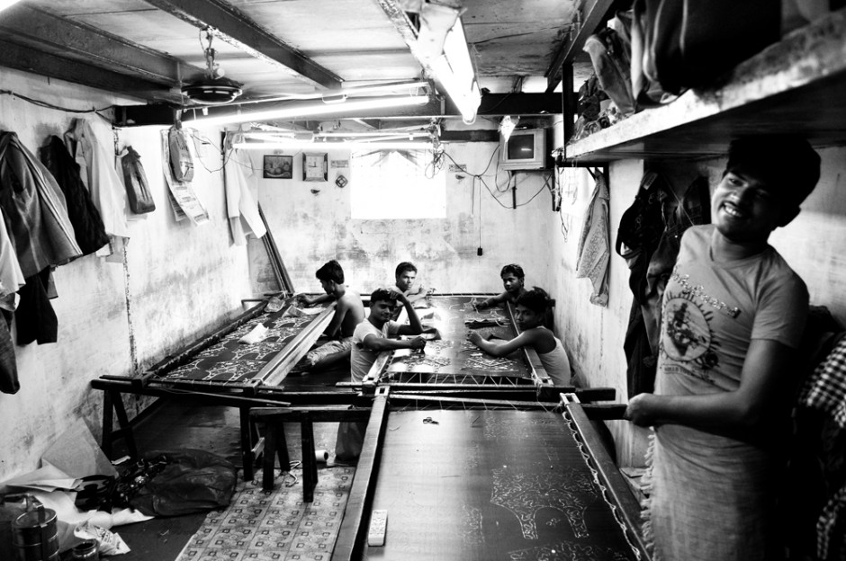 Inside a small embroidery factory