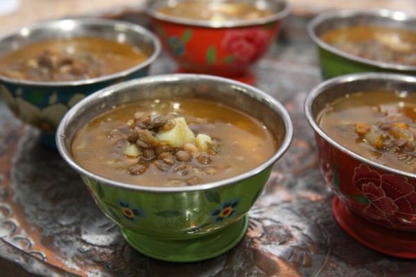 Small bowls of soup