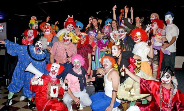 People dressed as clowns