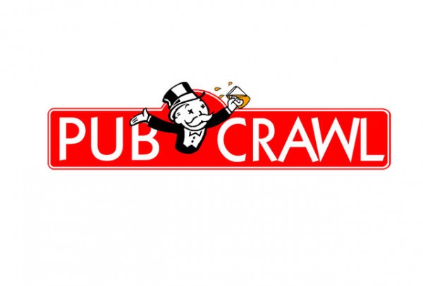 Monopoly logo with the words Pub Crawl 