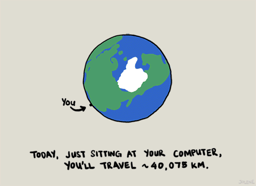 As you sit on Earth, you're spinning through space