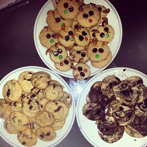 Cookies on plates