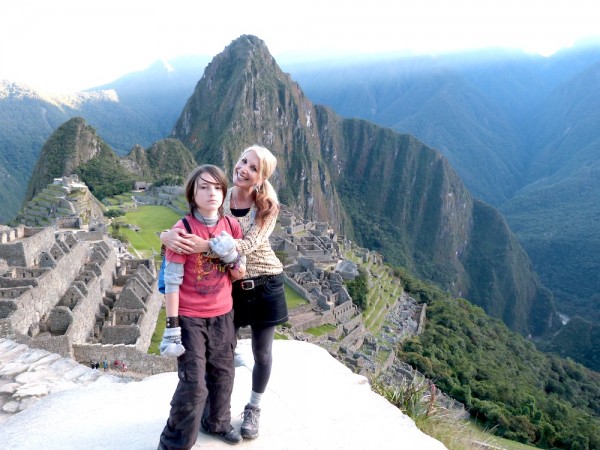 Mom and son at Machu Picchu