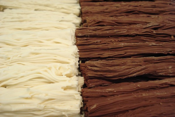 Brown and white chocolate