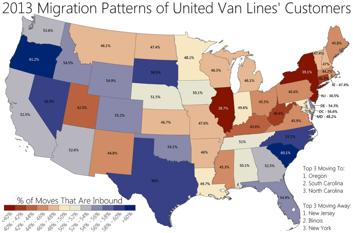Plan your next 'move' with this map of US migration patterns Matador