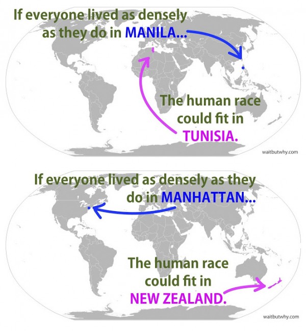 Maps comparing population