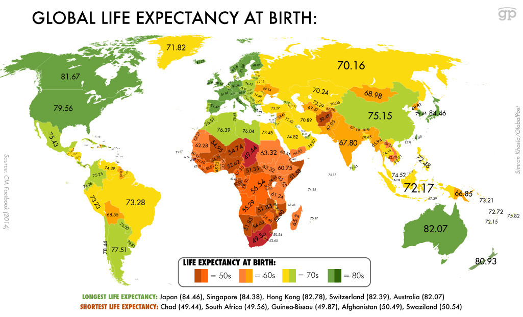 These maps reveal how long you probably have to live