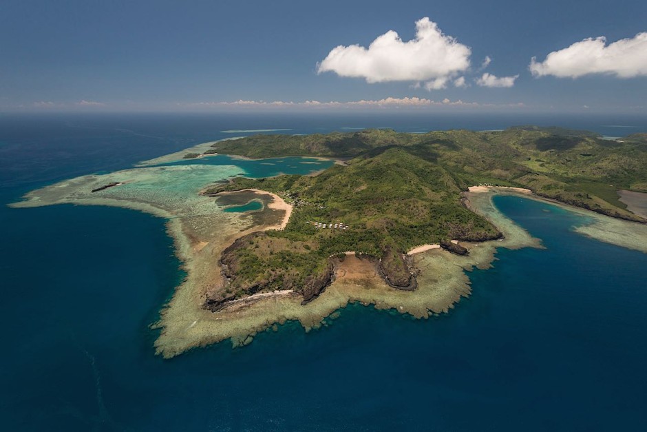 Aerial - Yadua Island with Yadua Village.