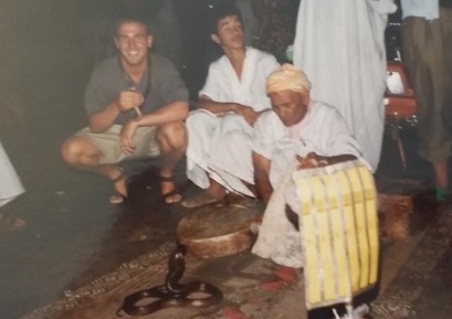 Photo: Geller feared not when coming face-to-face with a snake in the center of Marrakesh. Medium 