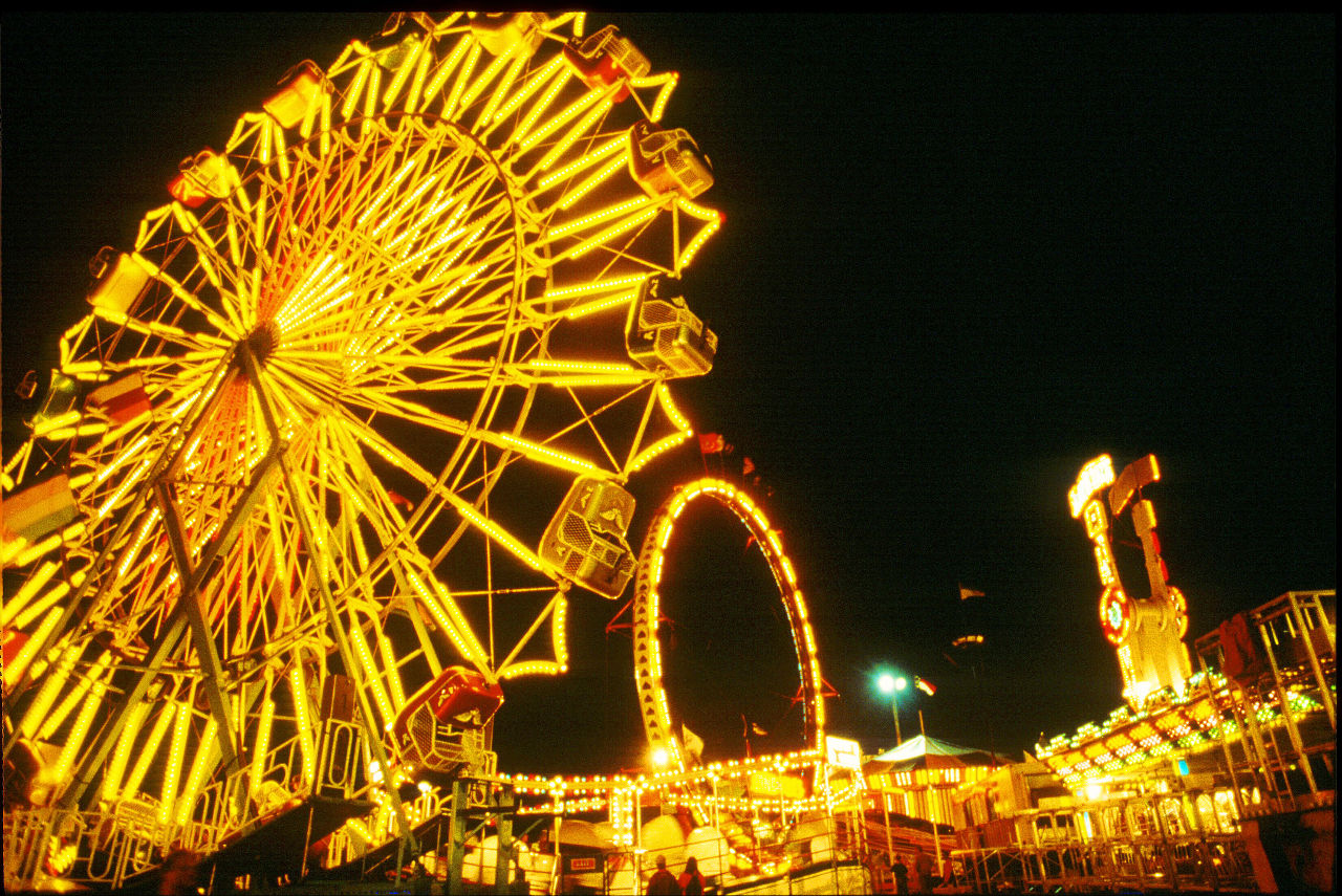 NC State Fair Wheel Lit up at Night