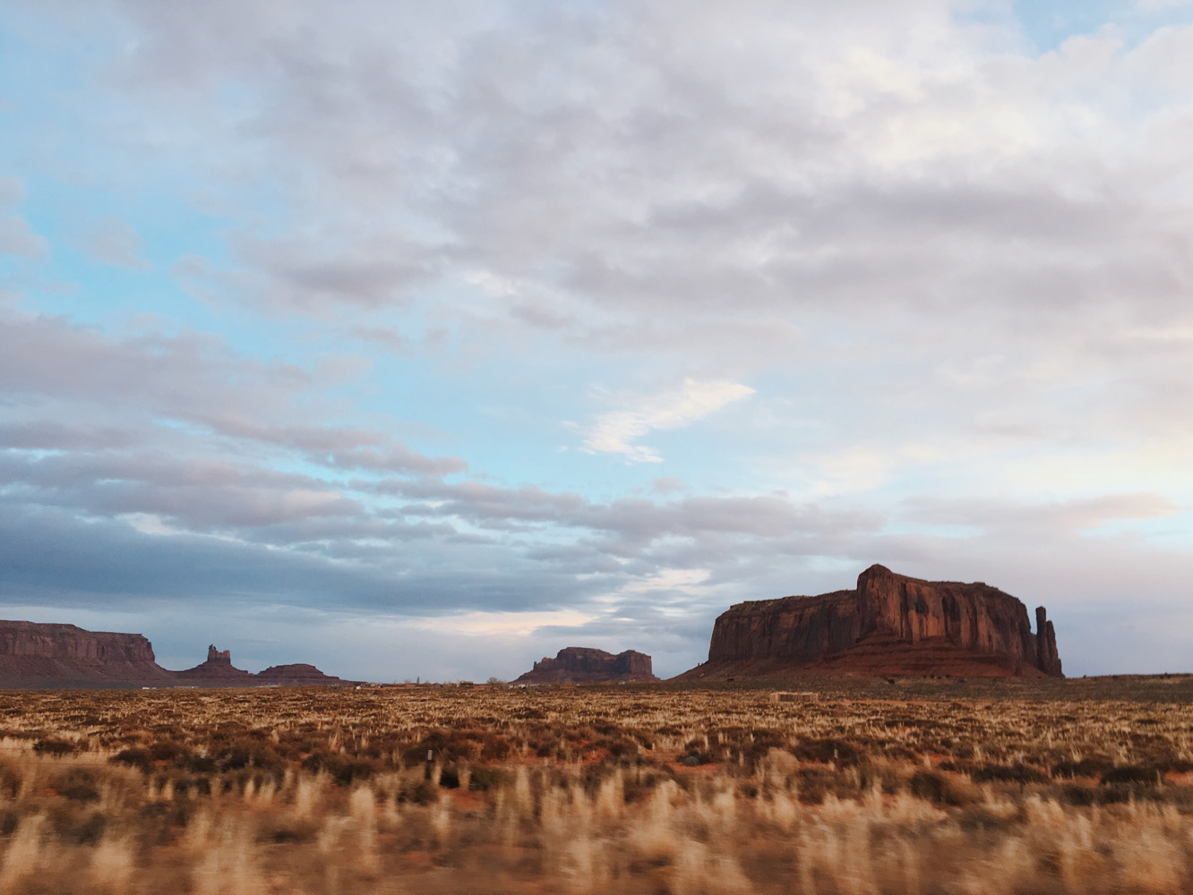 Driving into Monument Valley