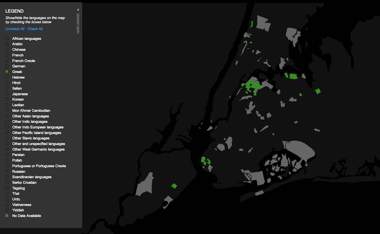 language map of NYC