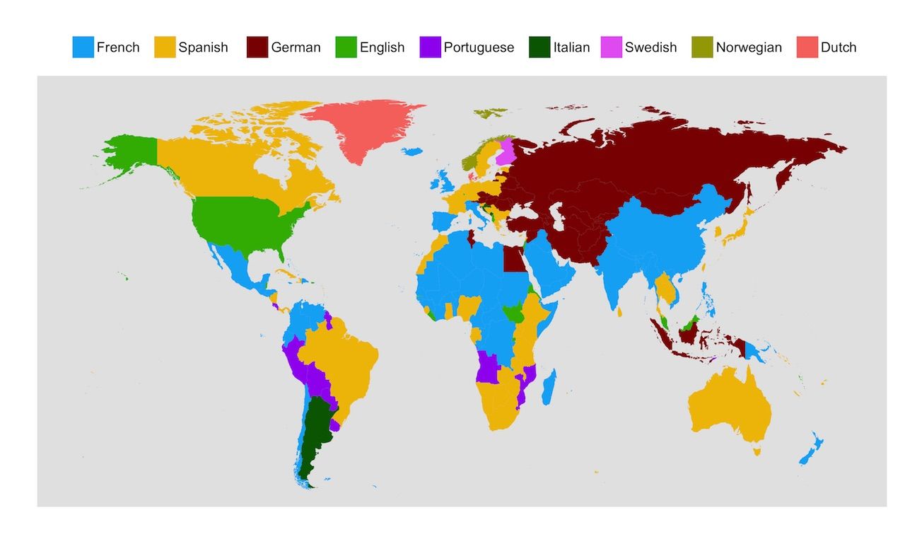 The most popular language studied on Duolingo in each country