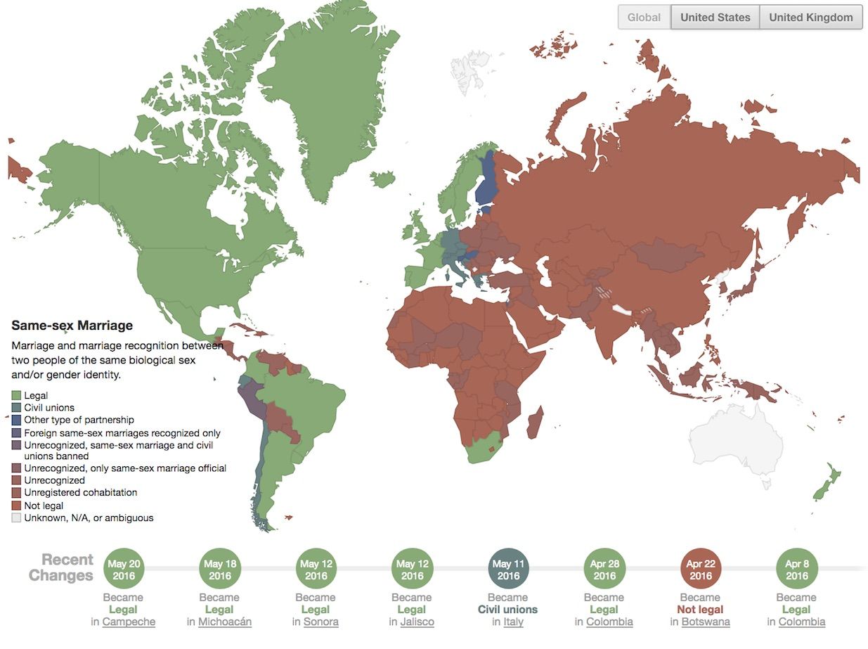 Mapped Lgbtq Rights Around The World