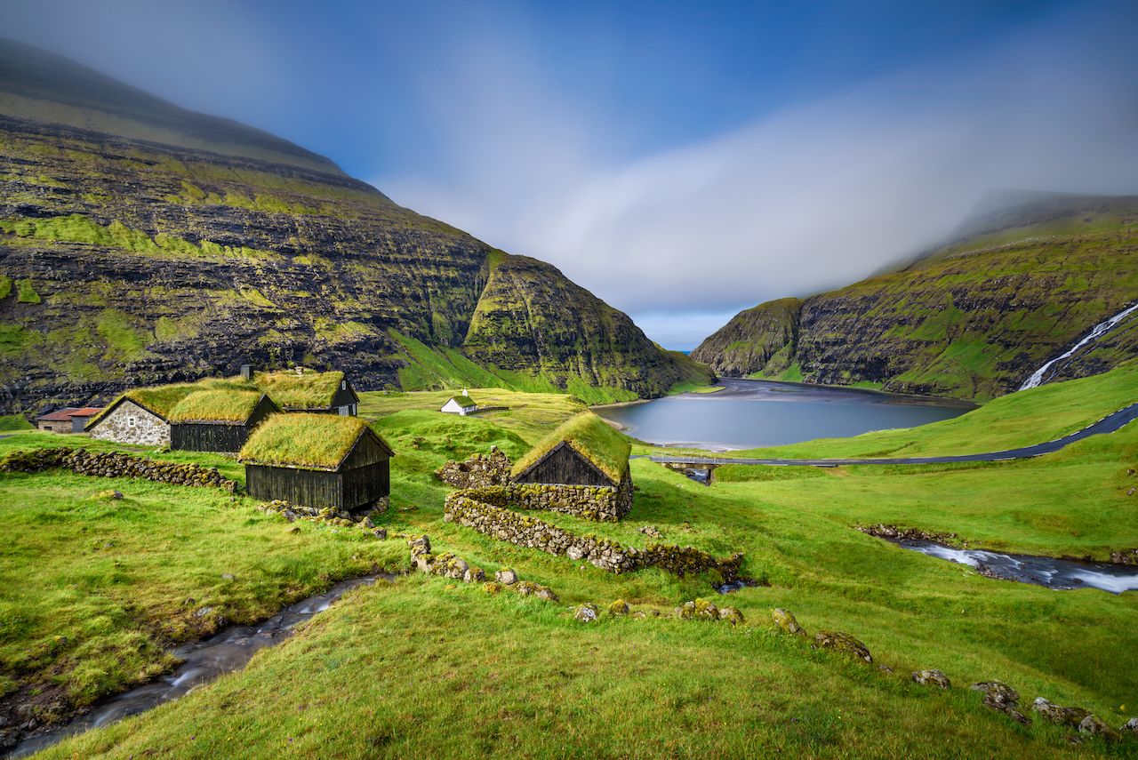 Village Saksun on Streymoy in the Faroe islands