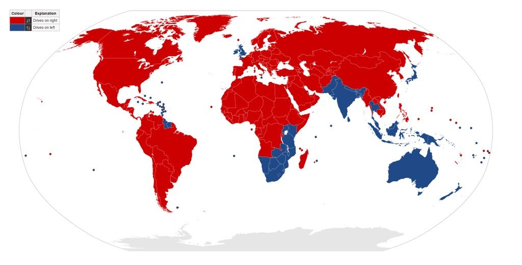 Which side of the road does the world drive on? Check this map to find out!