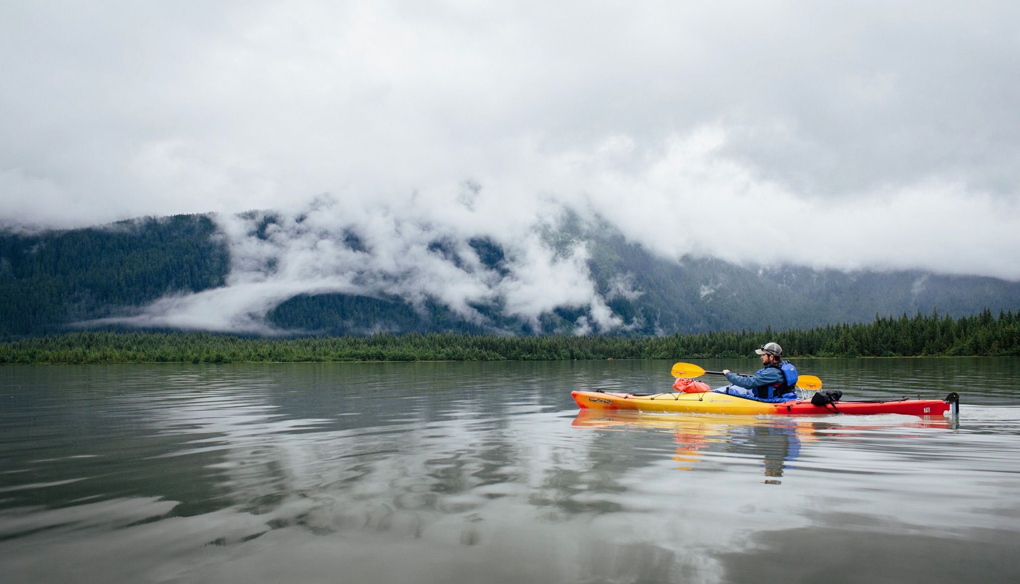 Paddling to the Mendenhall glacier