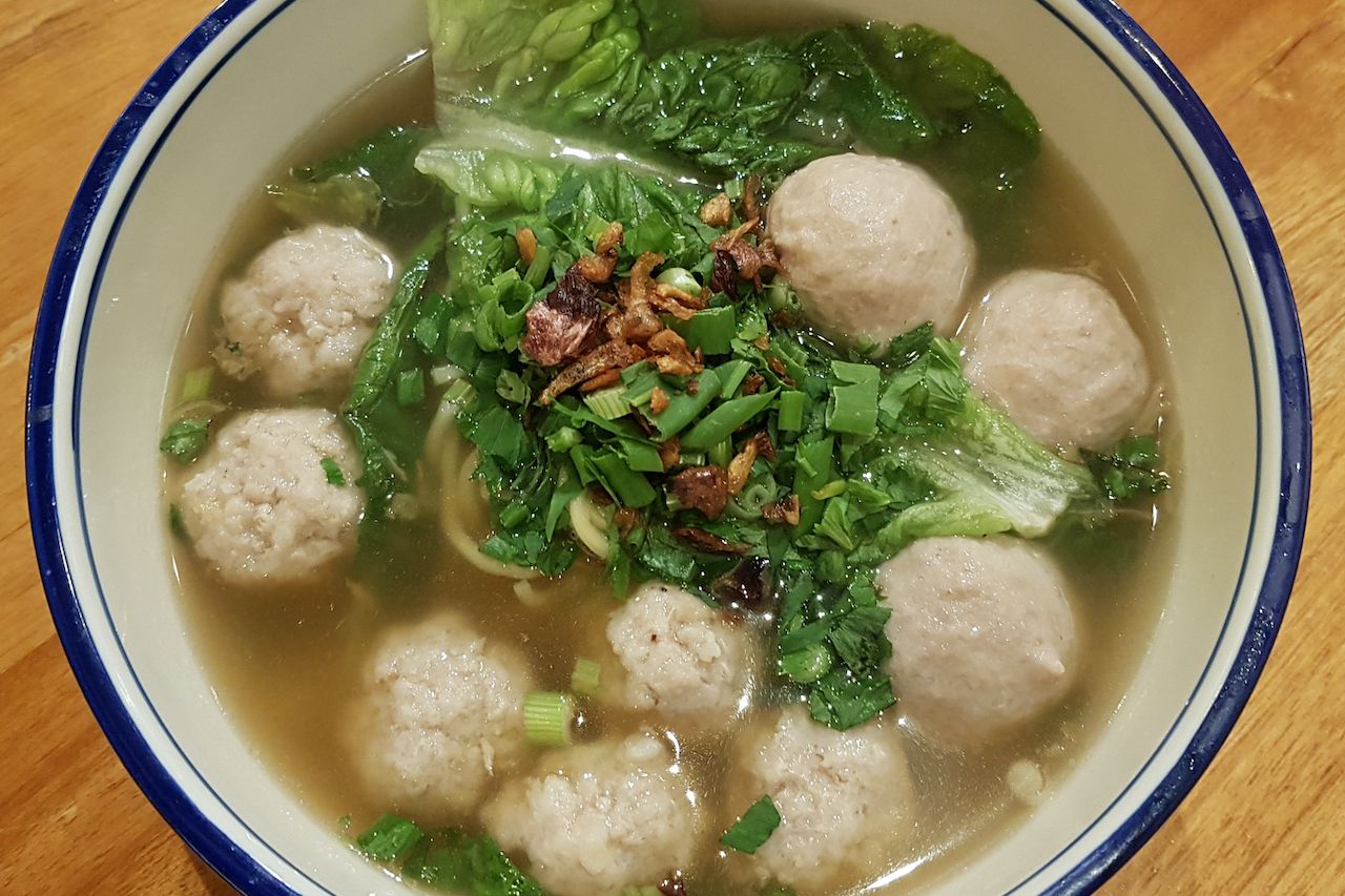 Taiwanese food pork ball soup
