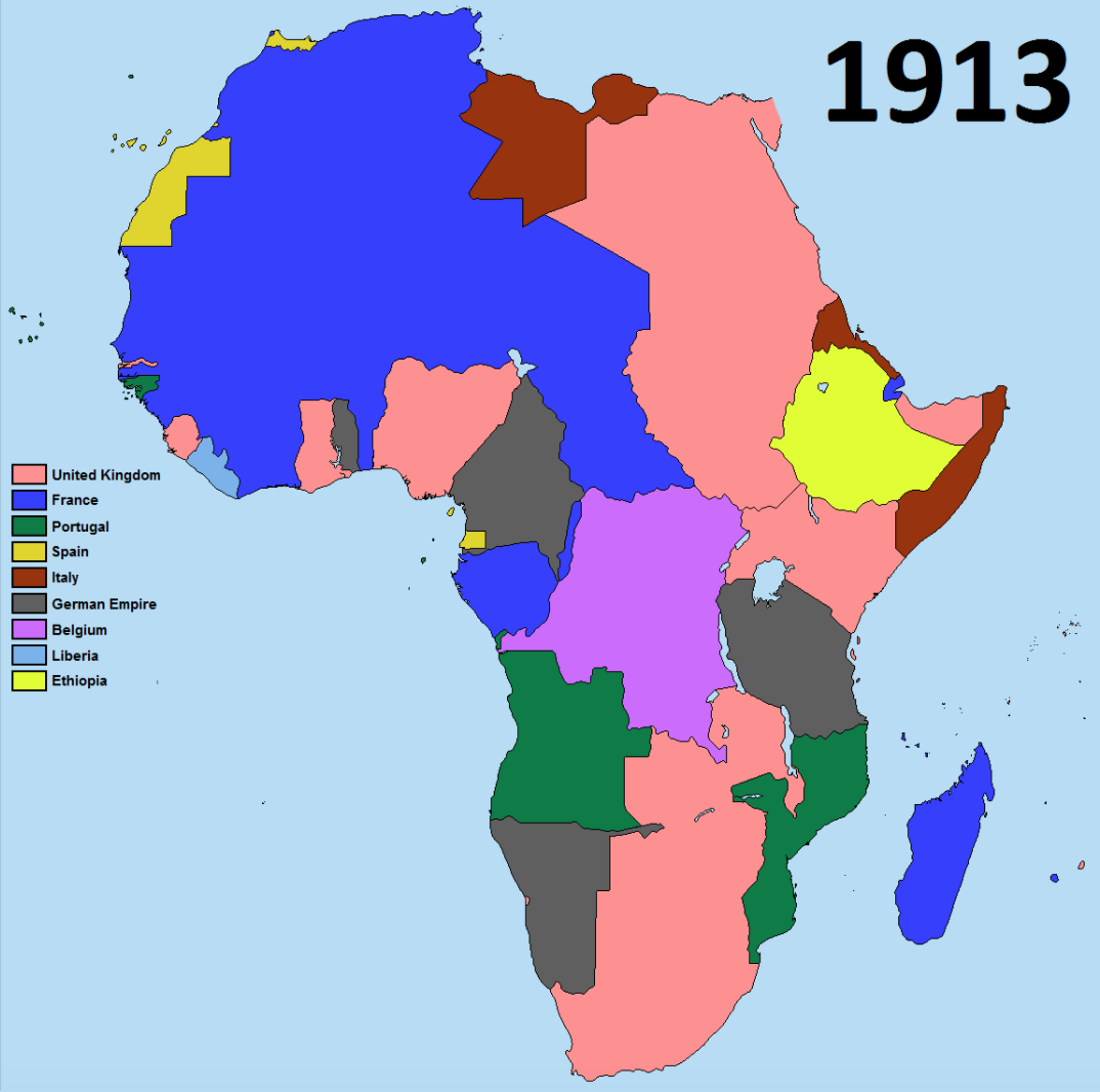 Africa after colonization map