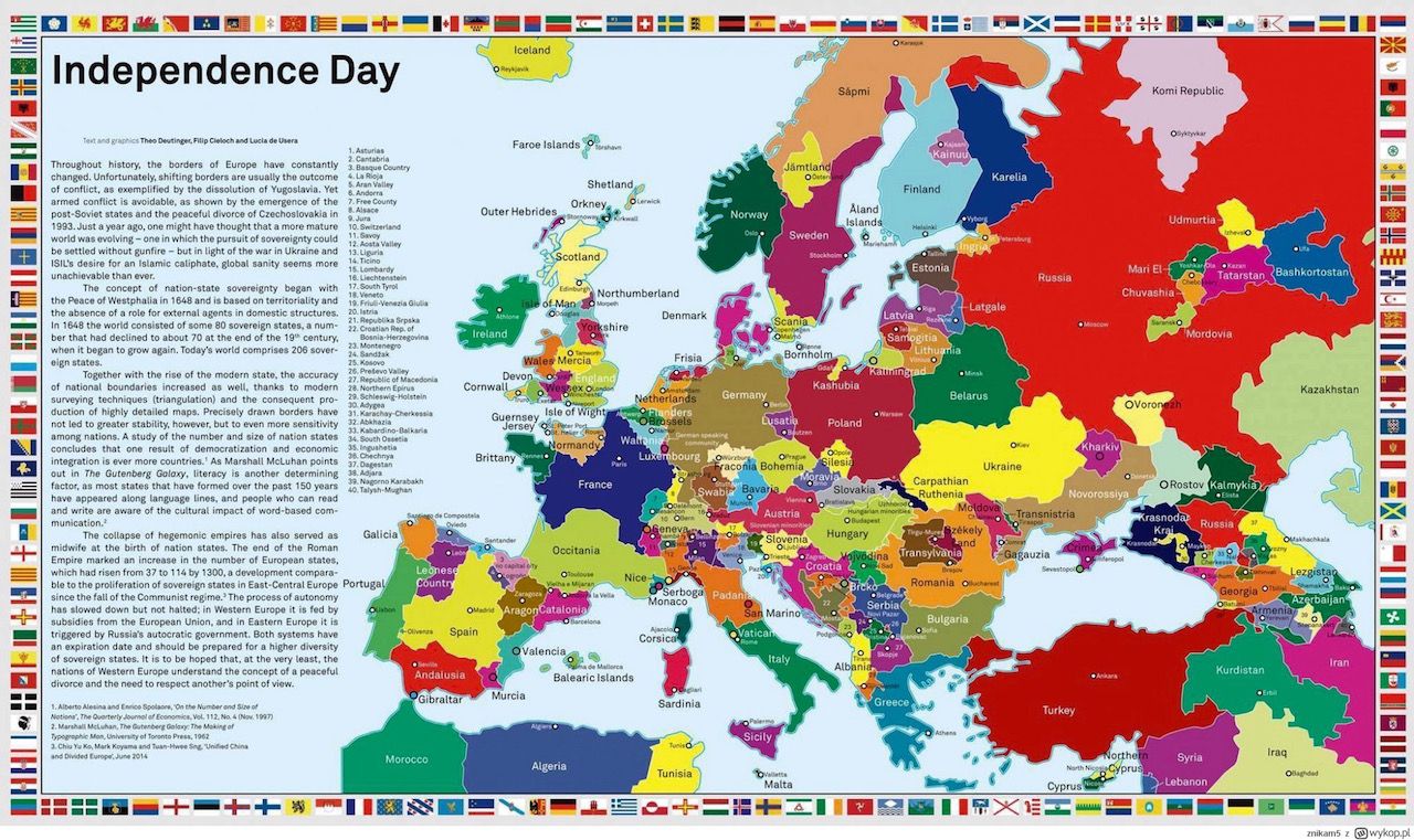 Europe if all secessionist movements succeeded map