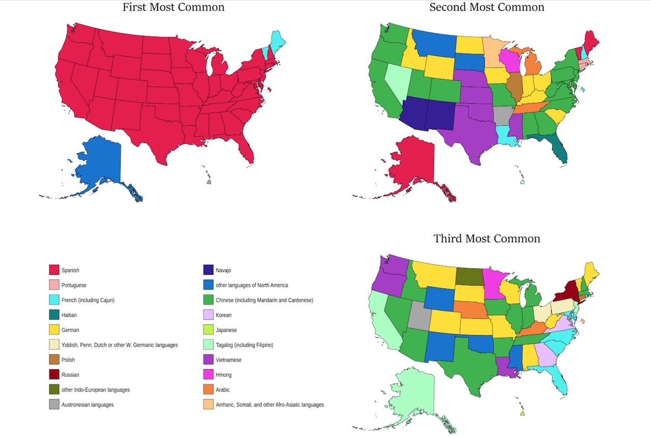 Map languages spoken in US