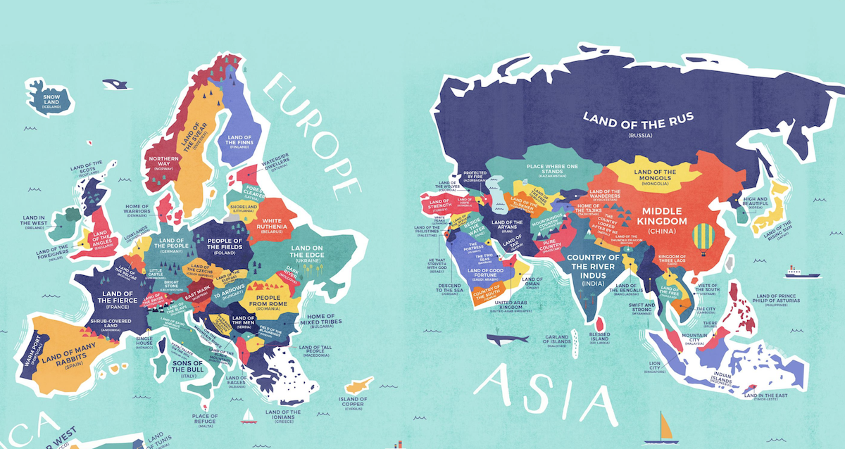 Country Names Meaning Map