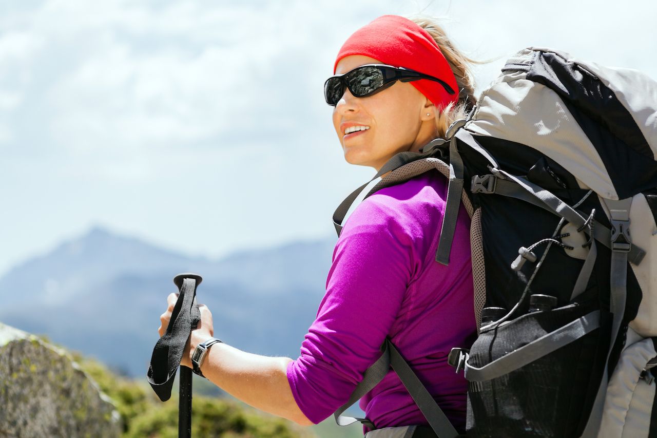 Female hiker summer backpacking gear 