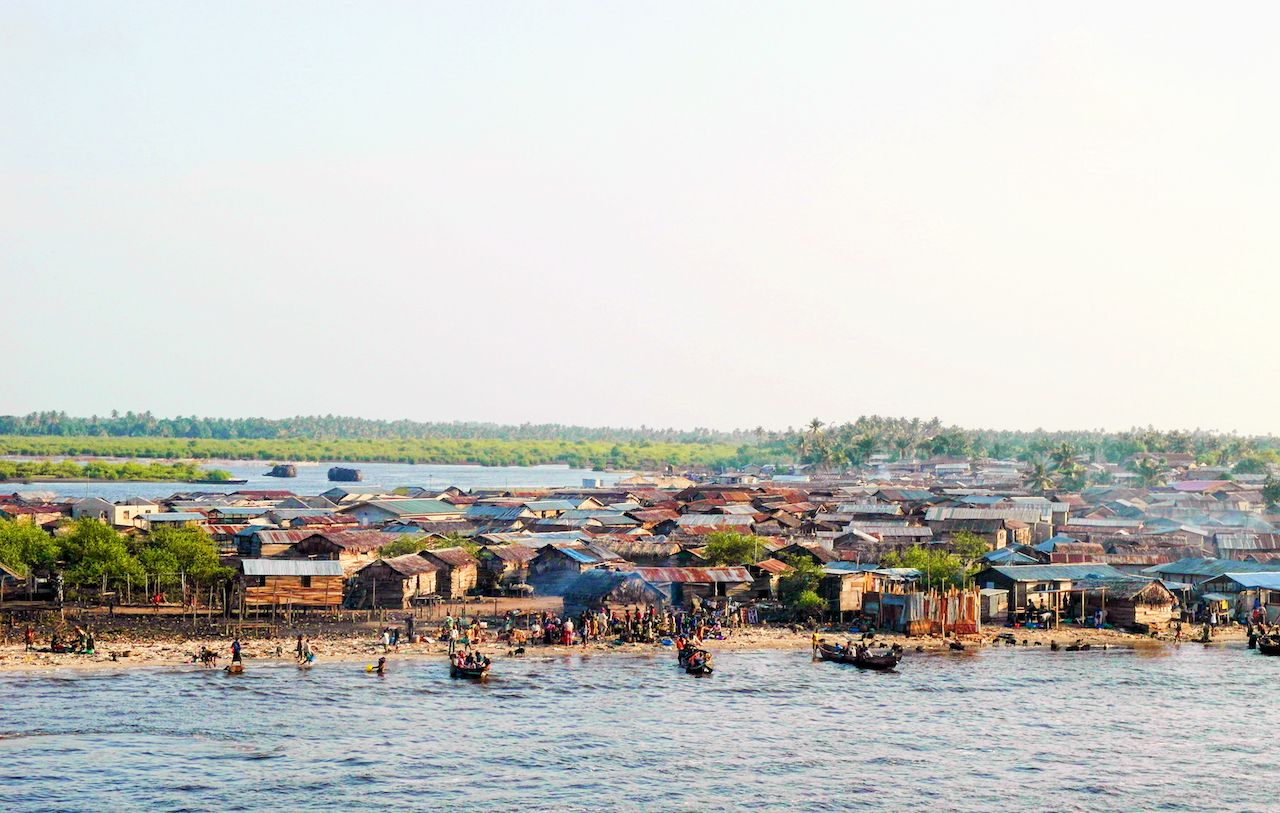 detail of lagos town in nigeria , west africa