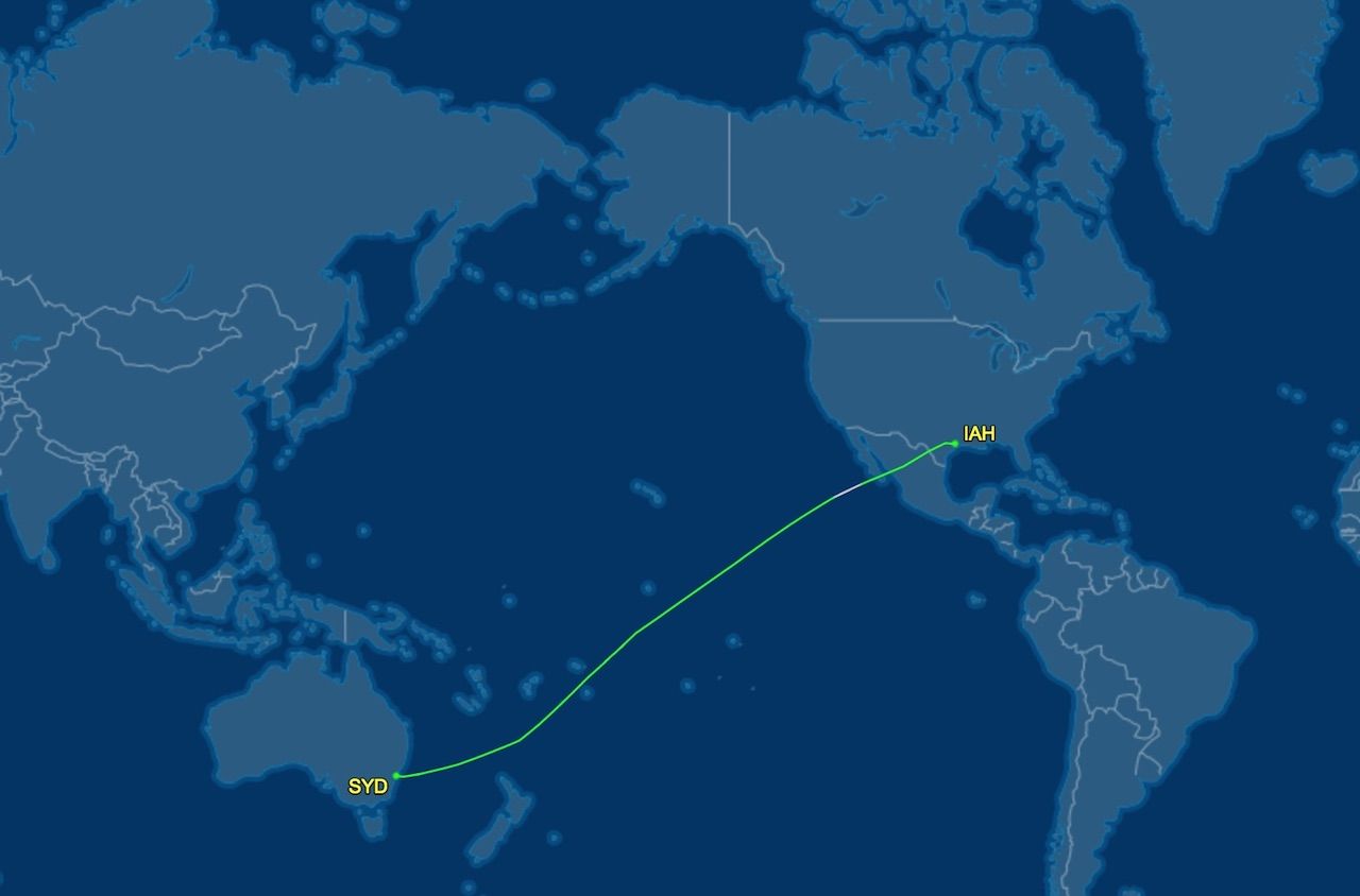 Houston to Sydney nonstop flight