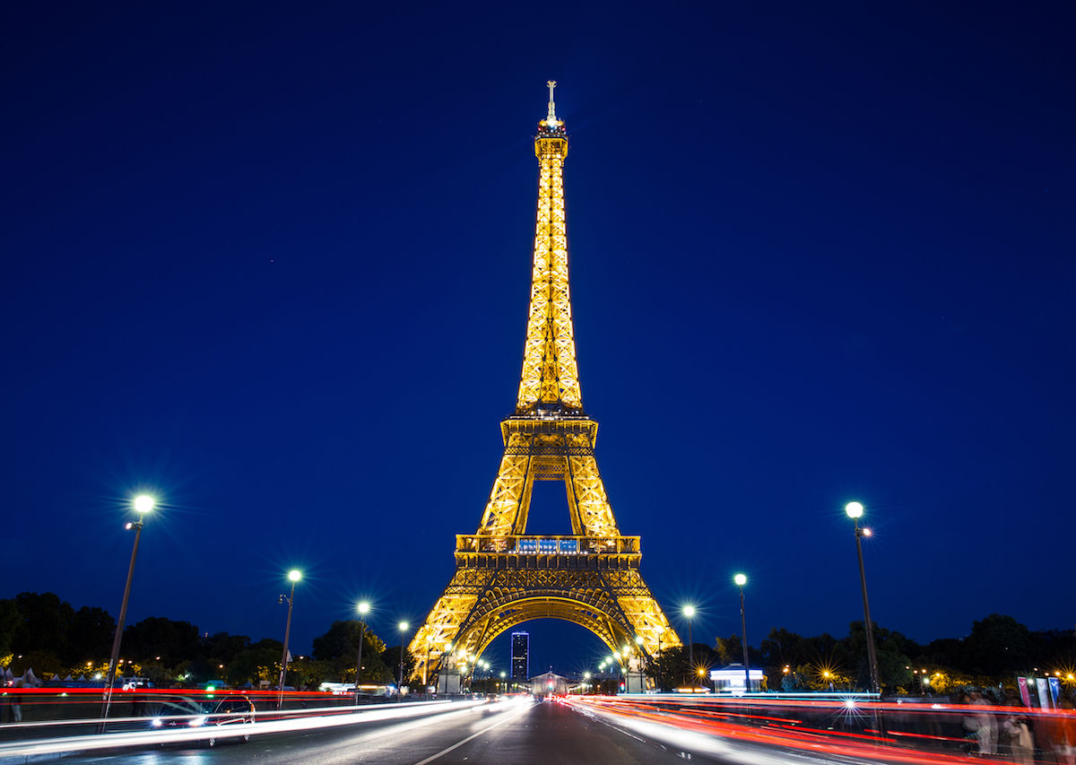 eiffel tower at night copyright