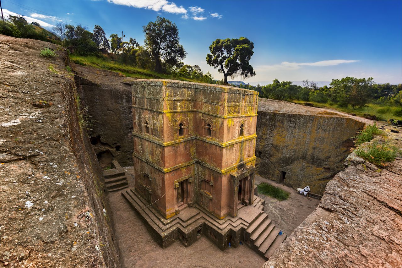 Ethiopia, Lalibela. Monolithic church of Saint George