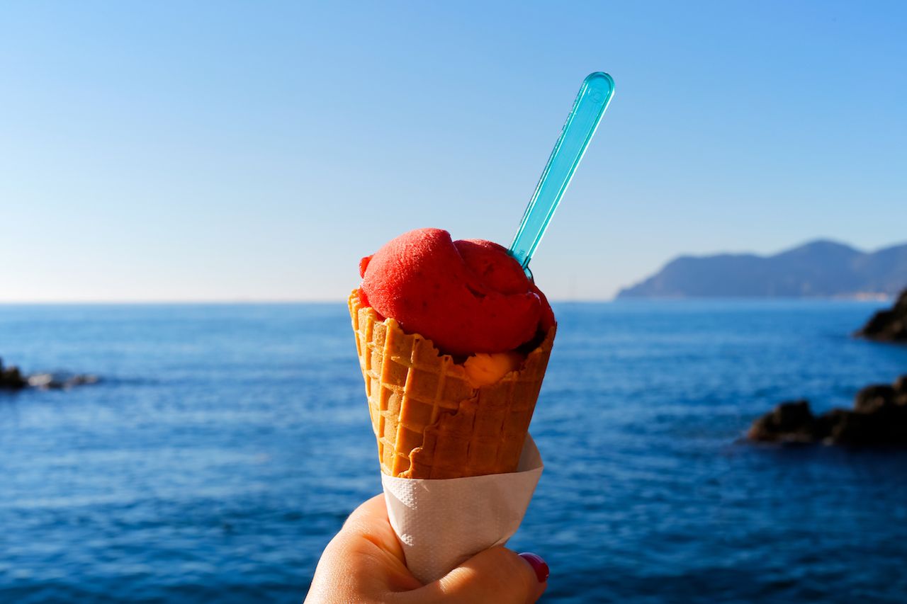 Colorful ice cream in Italy