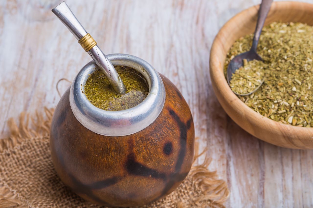 Yerba Mate in traditional gourd cup