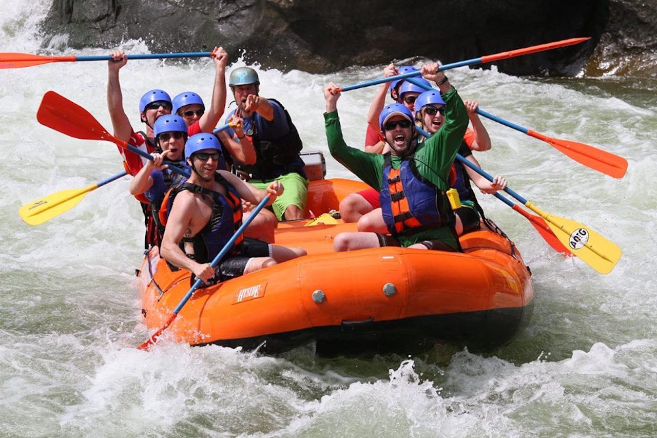whitewater rafters on an Adventures On The Gorge trip