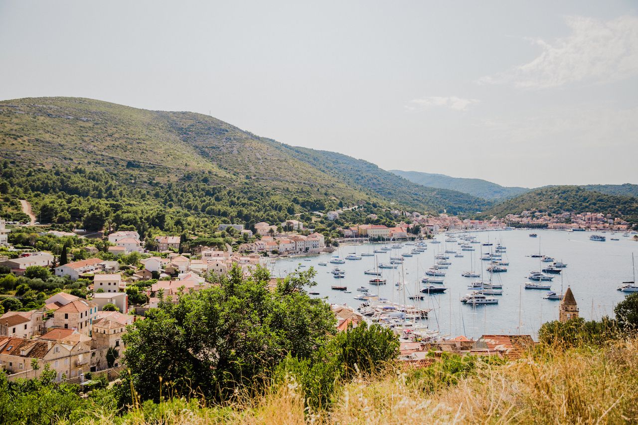 Croatia Yacht Week boats and countryside