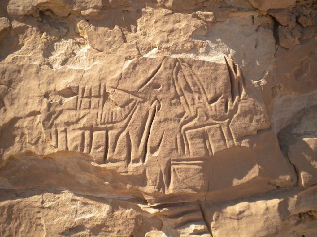 Petroglyphs in Kharga, Egypt