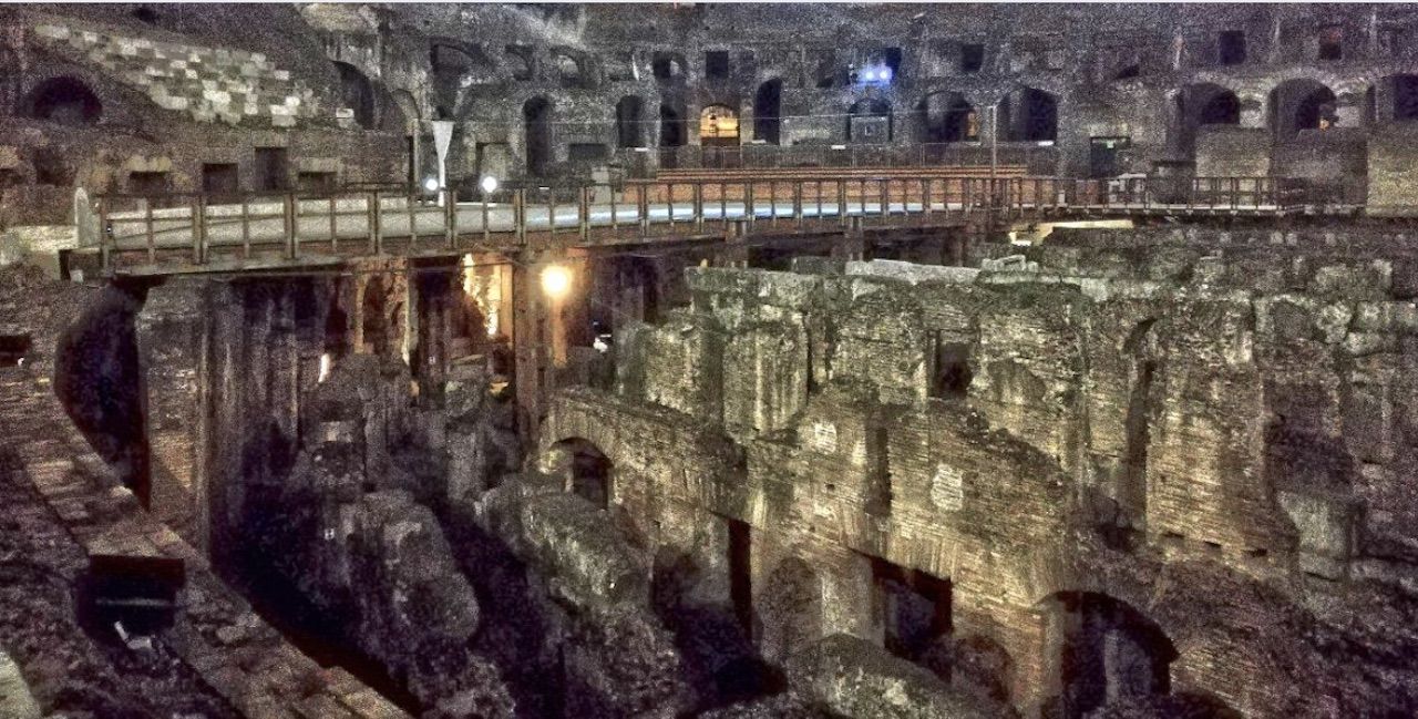 Inside the colosseum in Rome