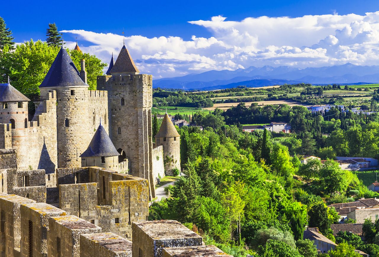 Carcassonne - impressive town-fortress in France