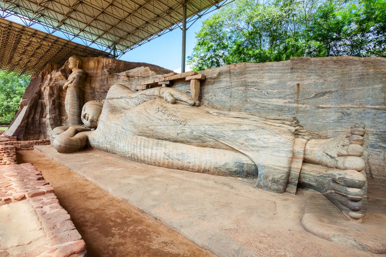 Rock temple of the Buddha in Sri Lanka
