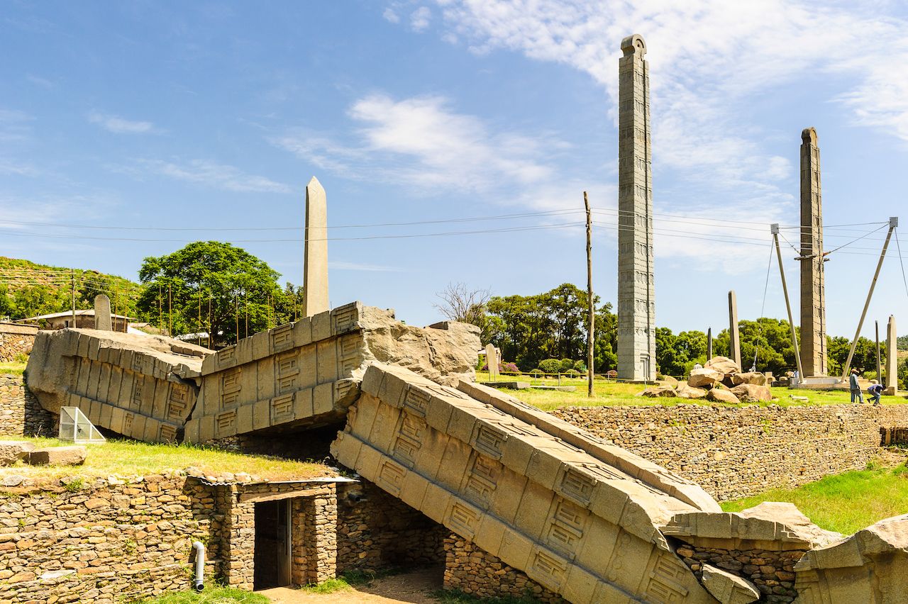 Stones and other ruins left after the Aksumite Empire, Ethiopia
