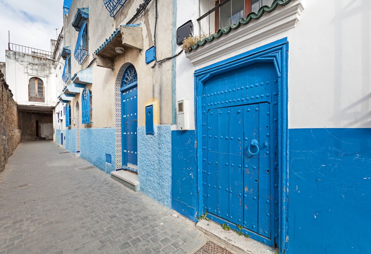 Streets of old Medina in Tanger city in Morocco