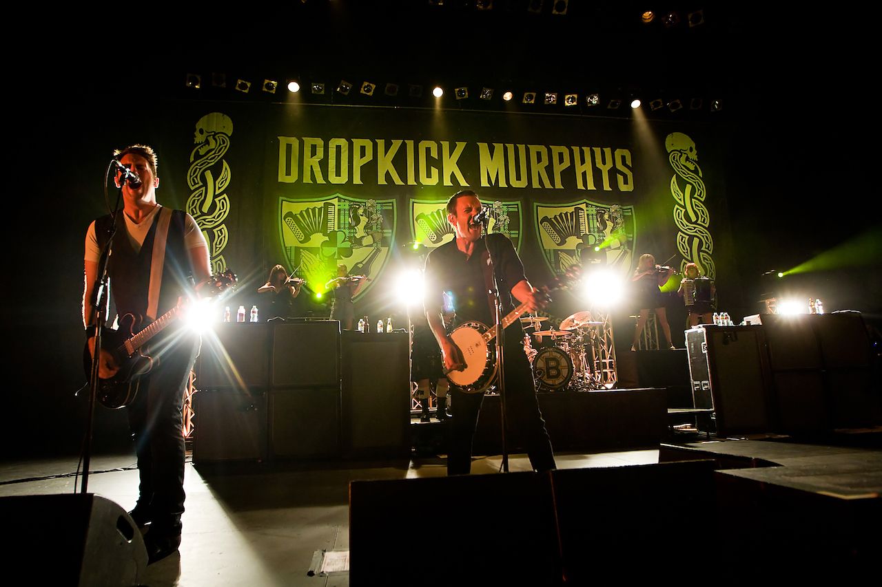 Boston punk rock band The Dropkick Murphys perform on stage at the Paramount Theater in Seattle