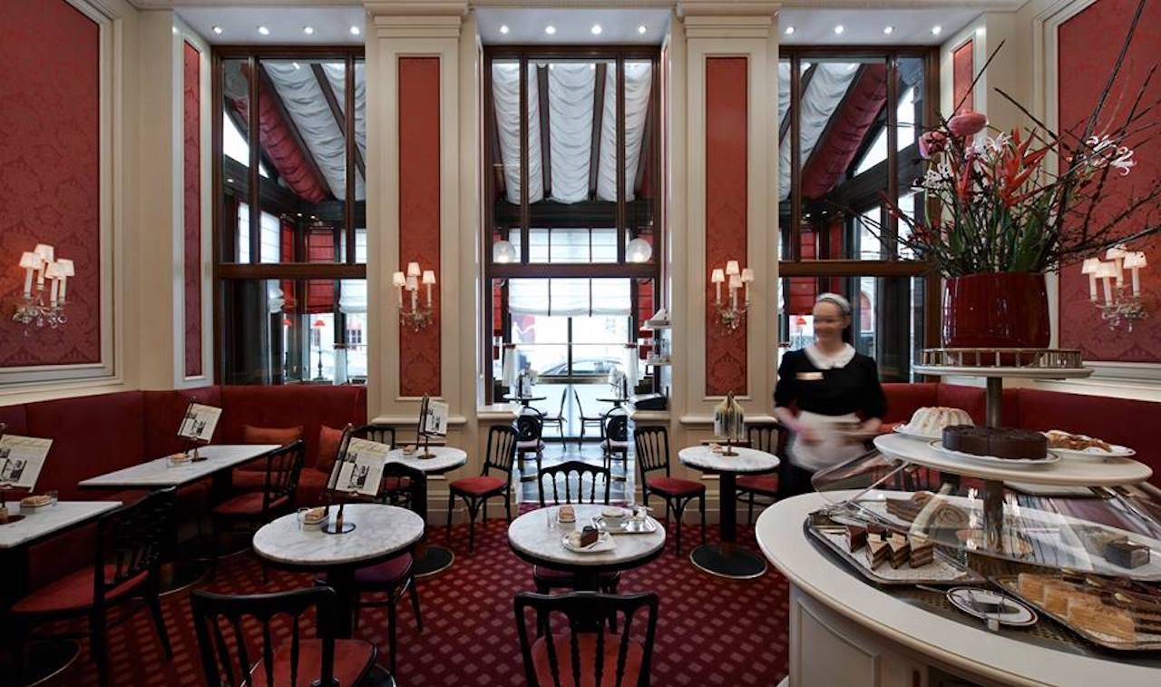 Inside the Sacher Hotels coffee house in Vienna