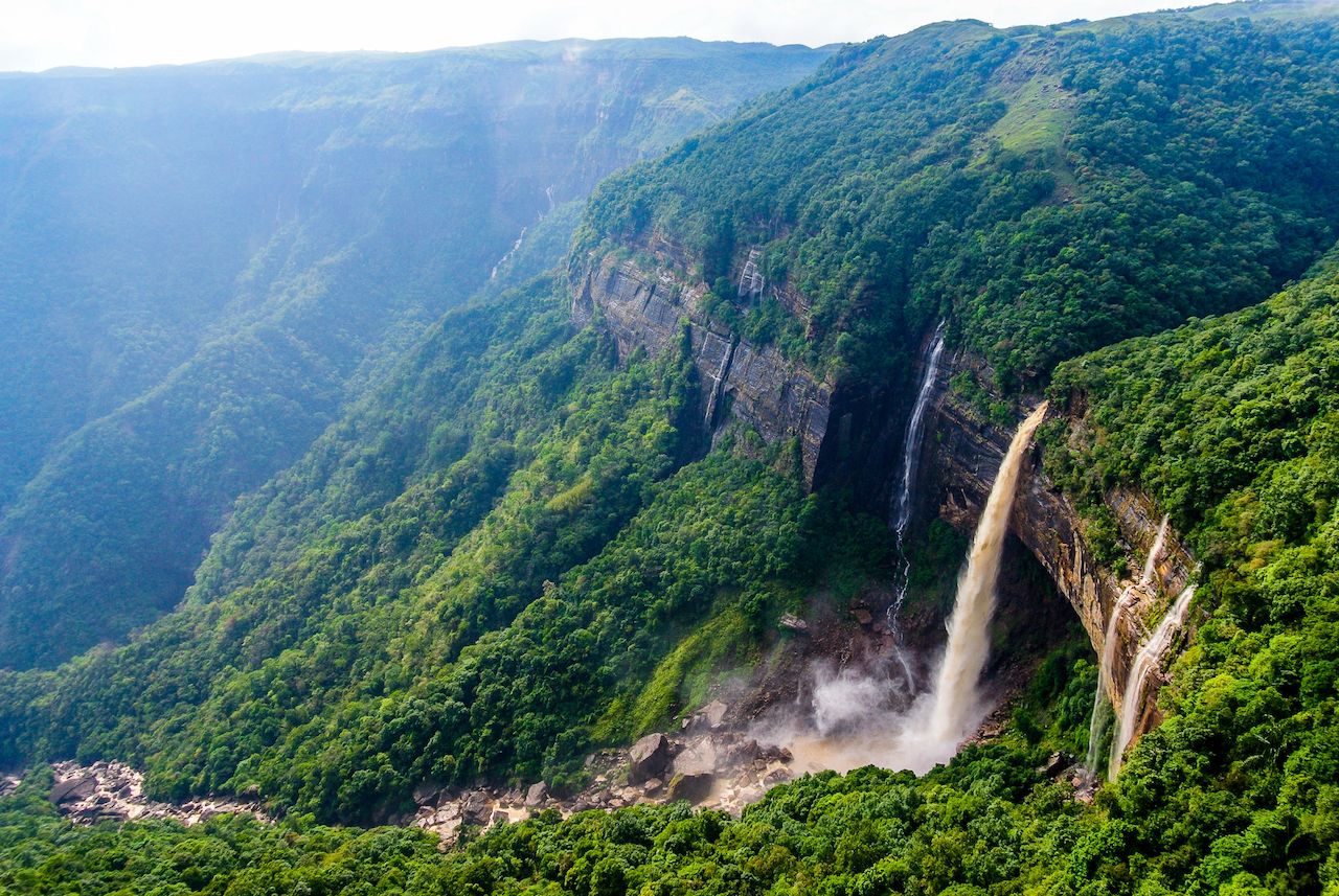 Magnificent View of Nohkalikai Falls, Meghalaya, India