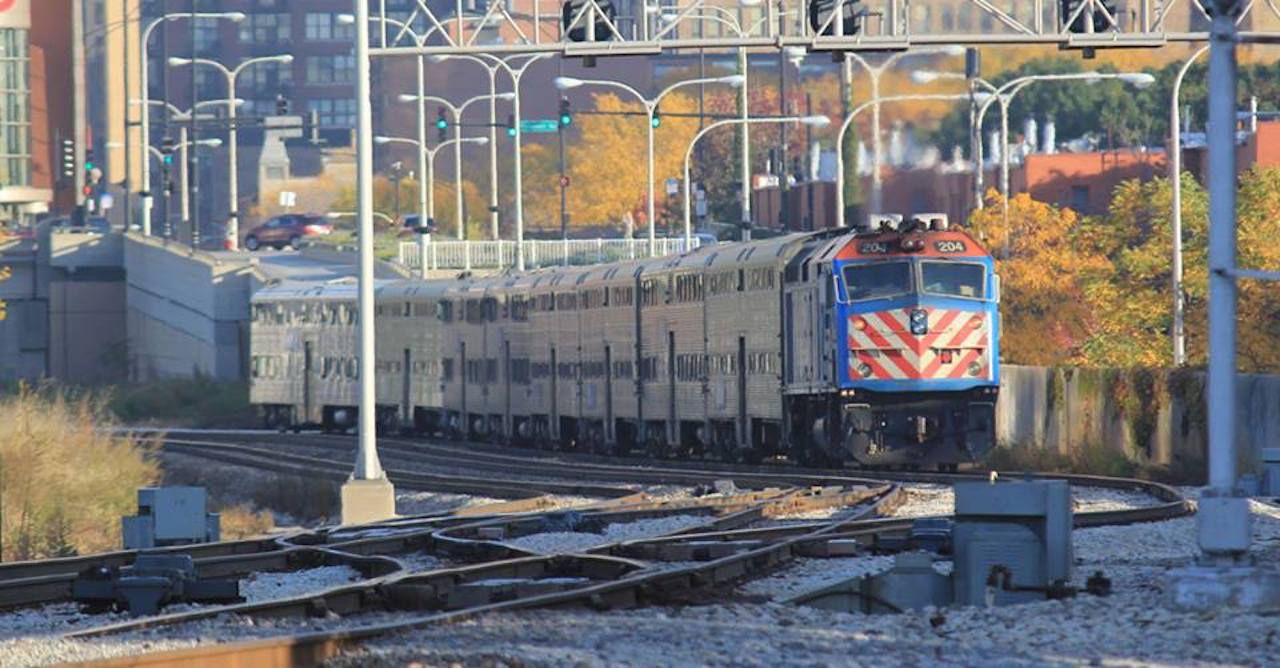 Metra train in Chicago