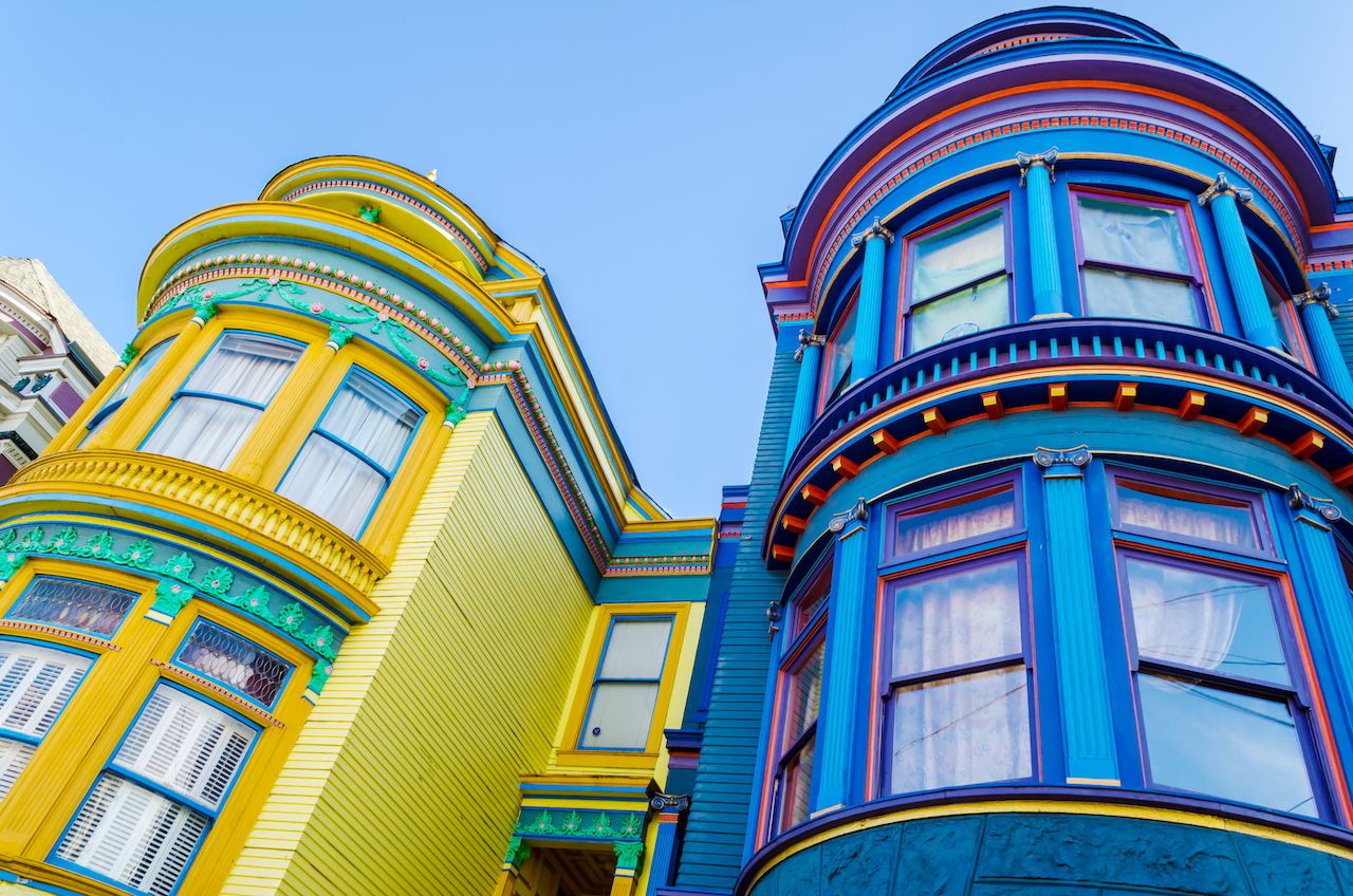 San Francisco California Colorful Victorian Style House
