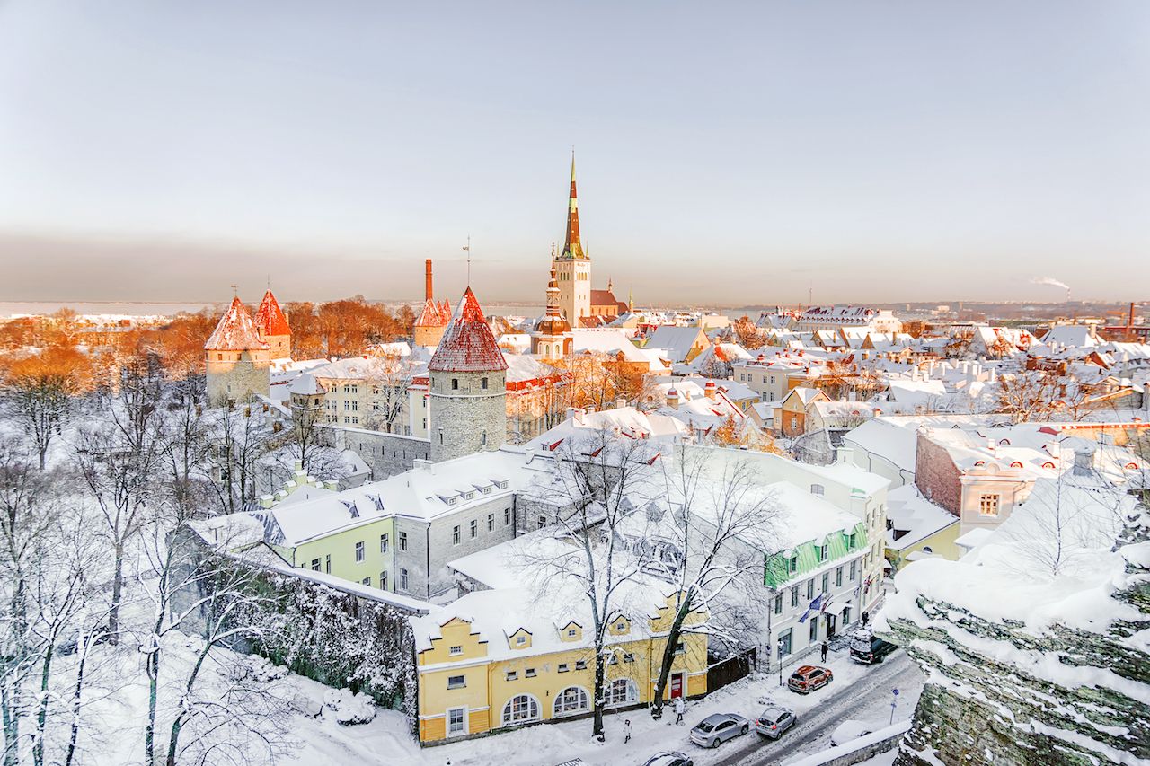Tallinn panorama winter morning