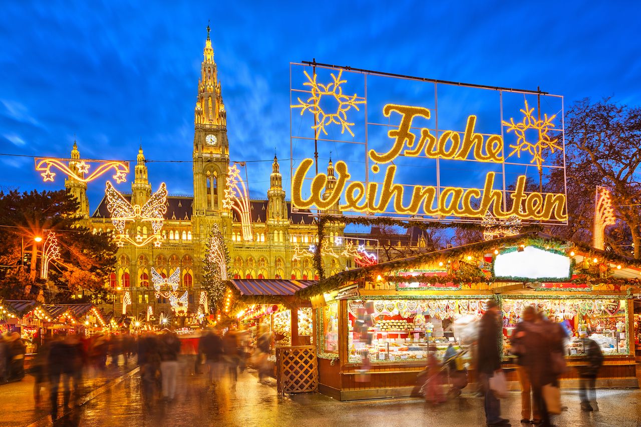 Traditional Christmas Market in Vienna, Austria